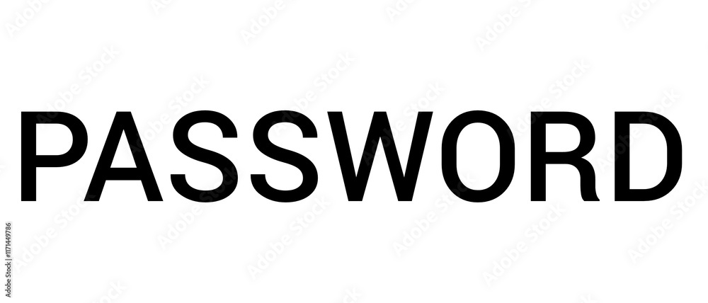 Fototapeta premium Password, Password text, Password on white 