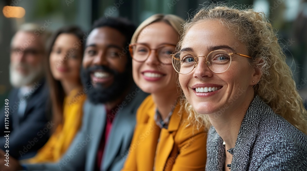 Diverse smiling business team portrait. Diverse smiling business team portrait.
