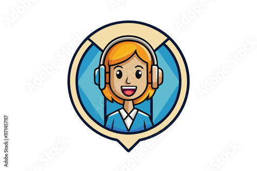 Creative podcast symbol showcasing vibrant characters with headphones, great for branding and digital content creation visuals