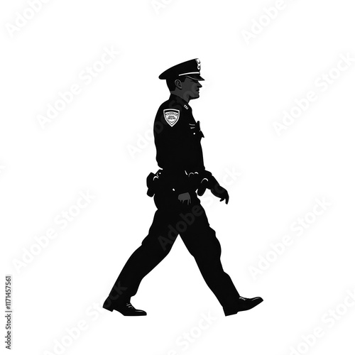 Silhouette of a Police Officer on Patrol photo