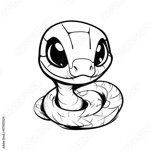 Adorable Baby Snake: A Captivating Illustration photo