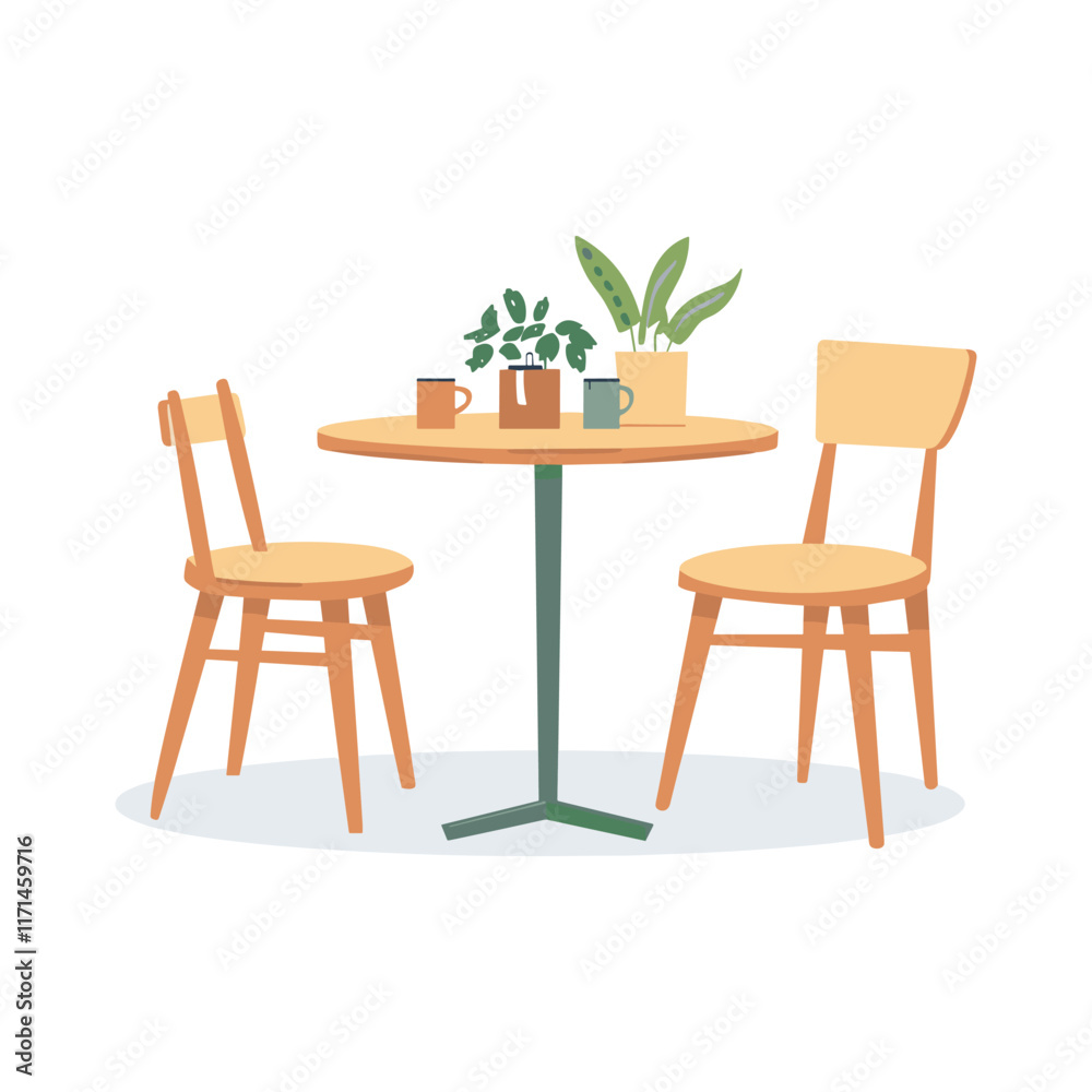 Fototapeta premium Modern Coffee Shop Architecture Interior Design Restaurant Table Setting Concept