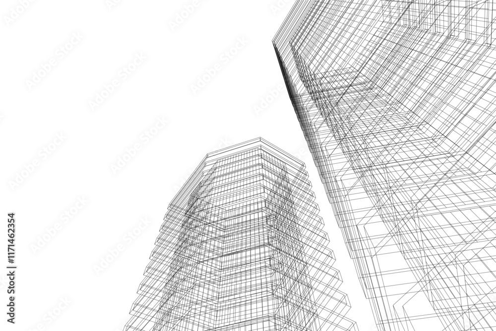 Fototapeta premium abstract architecture vector 3d illustration