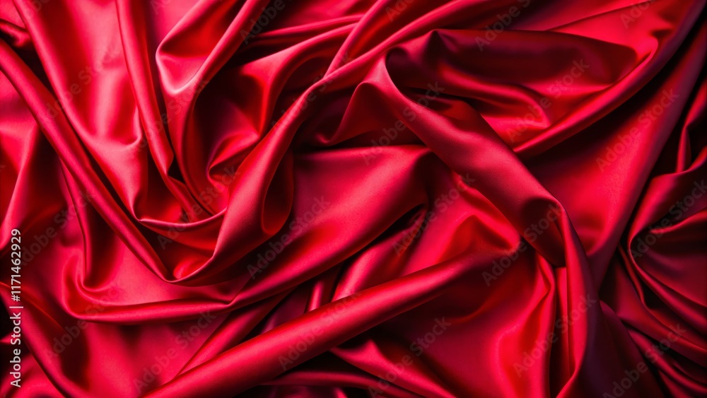 Obraz premium Crimson Silk Drape Abstract Texture and Swirling Composition