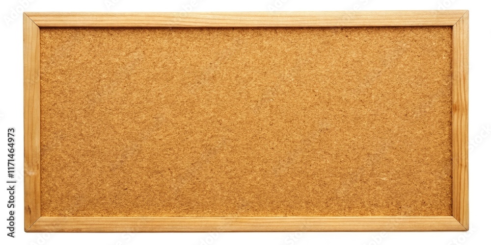 Fototapeta premium Rustic vintage corkboard, isolated on white. Perfect for notes and pins, with charming aged texture.