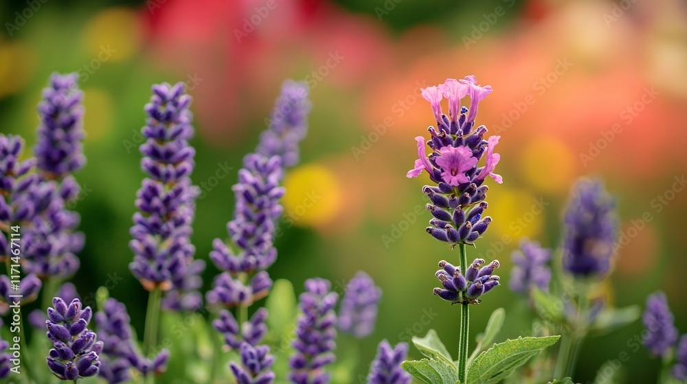 Vibrant Purple Flowers Blooming in a Lush Summer Garden Vibrant Purple Flowers Blooming in a Lush Summer Garden