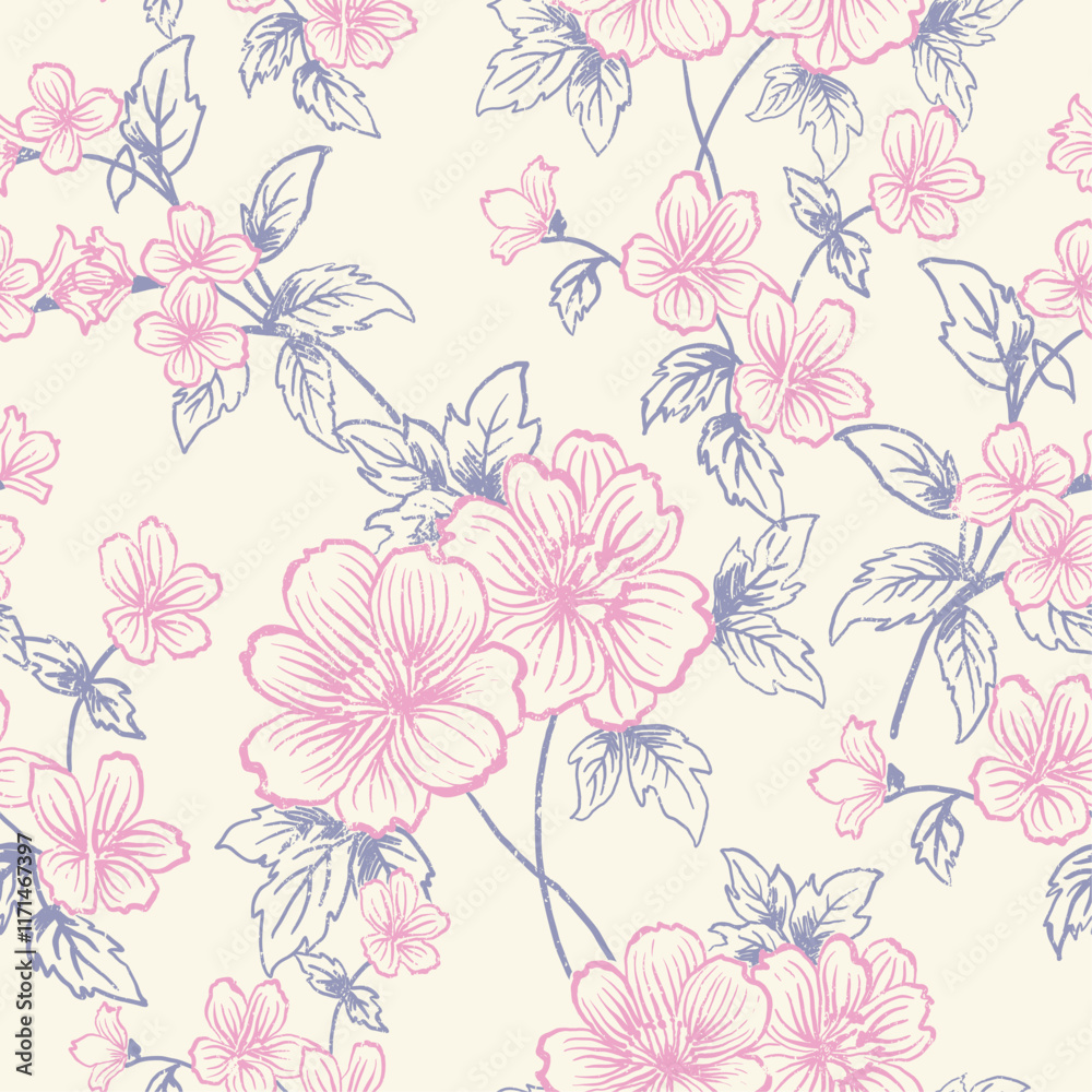 Obraz premium Flowers Pattern. tropical summer pattern. hand drawn flowers background. print design. print pattern. girls pattern. flower background. textile graphics. t shirt design. girls graphics. dress.