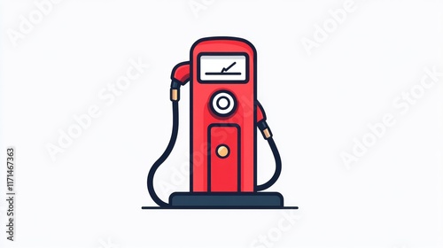 Red Gas Station Pump Illustration photo