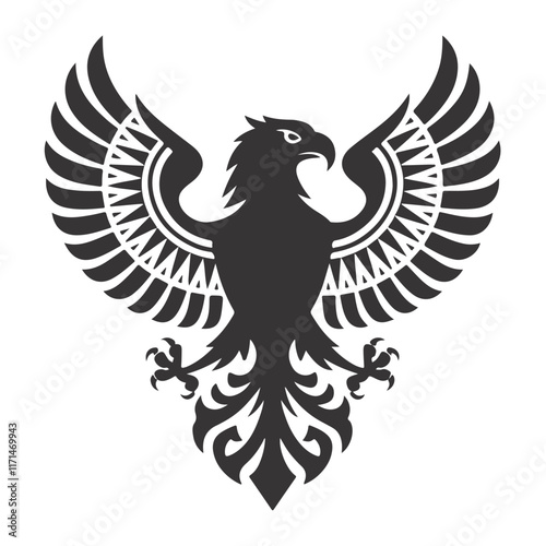 Stylize Bold and detailed vector silhouette of eagle photo