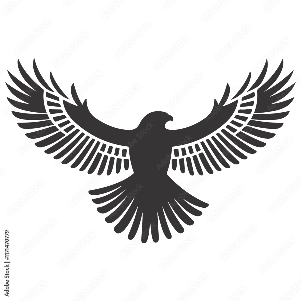 Naklejka premium Hawk in flight dynamic vector silhouette 