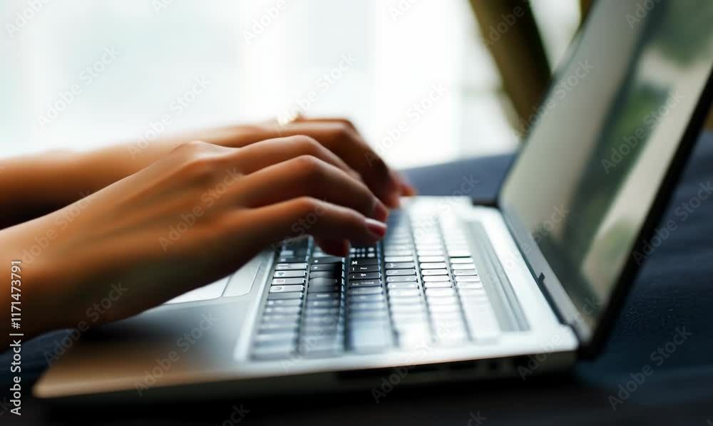 focused typing: a close up of productivity in action focused typing: a close up of productivity in action