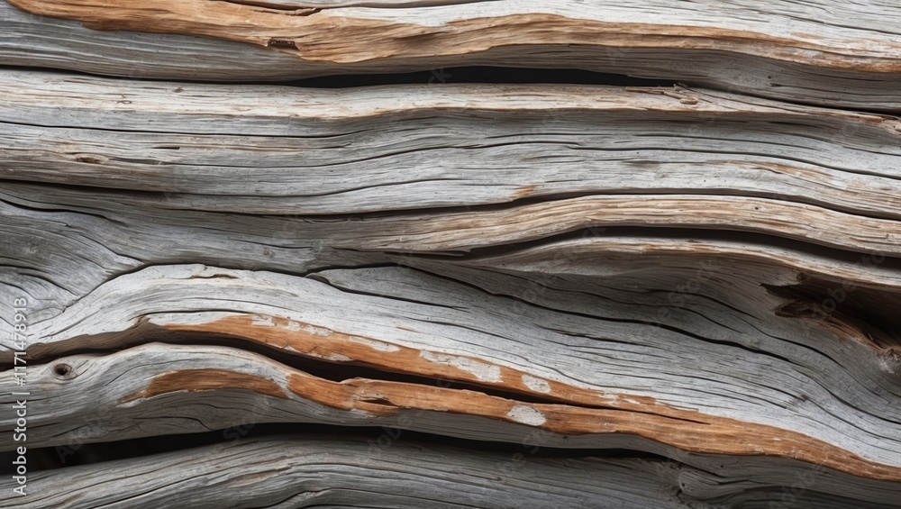 Fototapeta premium Rustic Weathered Driftwood Texture in Grey and Brown