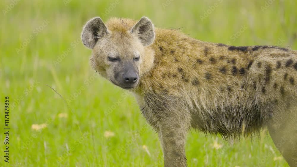 Close-up of a Hyena looking around at the Maasai Mara, Kenya. 4k slow-motion video. Close-up of a Hyena looking around at the Maasai Mara, Kenya. 4k slow-motion video.