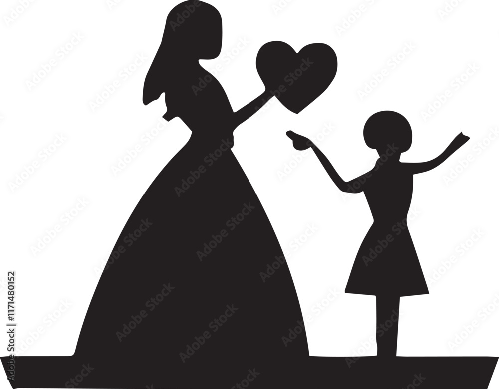 Valentine silhouette vector illustration. Valentine icon Valentine silhouette vector illustration. Valentine icon