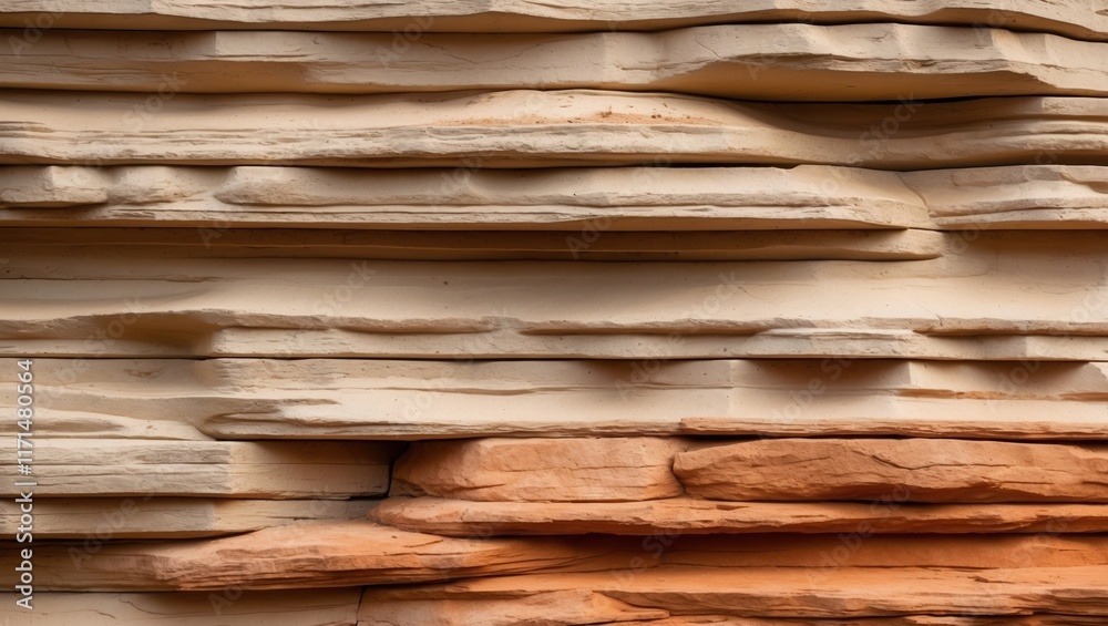 Fototapeta premium Layered Rock Formation with Erosion Patterns