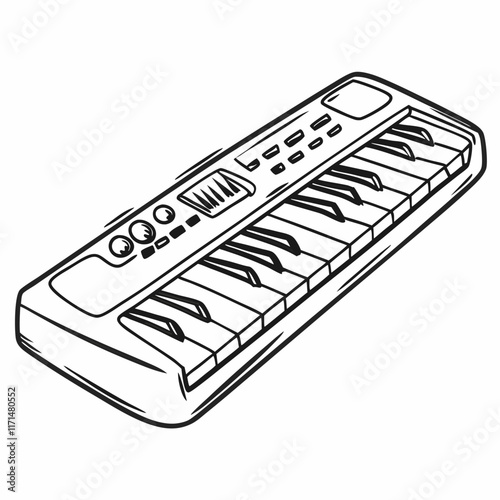 keyboard. in hand drawn doodle style. Sketch. Isolated on a white background. Vector illustration
