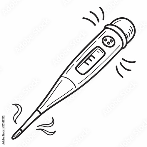termometer. in hand drawn doodle style. Sketch. Isolated on a white background. Vector illustration