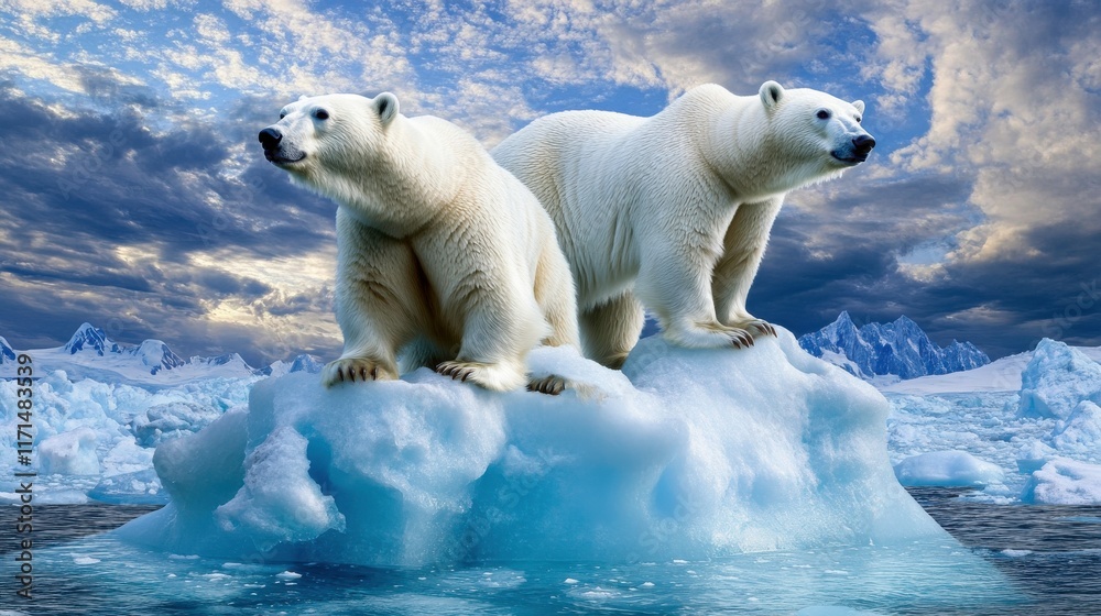 Polar Bears on Icebergs Amid Climate Change Impact Polar Bears on Icebergs Amid Climate Change Impact