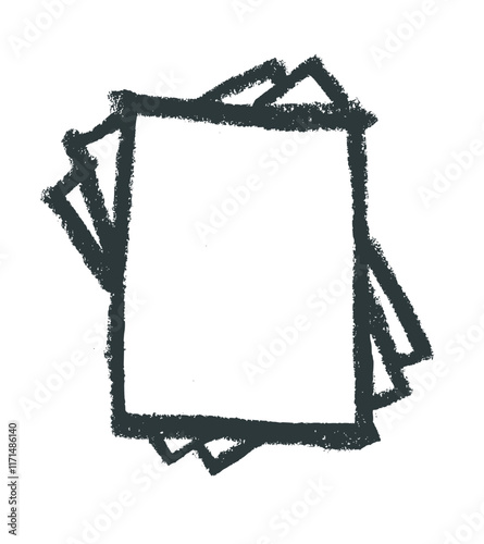 Stack Of Papers Paper And Document Related Icons Crayon Chalk Drawing Vector