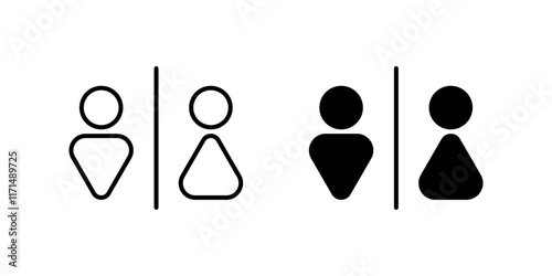 Girls and boys icon set. Symbol isolated white background. vector illustration. color editable.