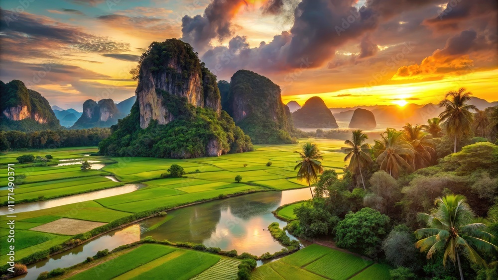 Obraz premium Discover Malaysia's tropical paradise: stunning panoramic views perfect for nature photography enthusiasts.