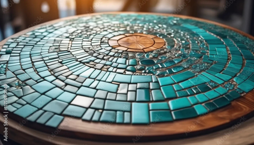 Obraz premium Blue ceramic mosaic as a background. 