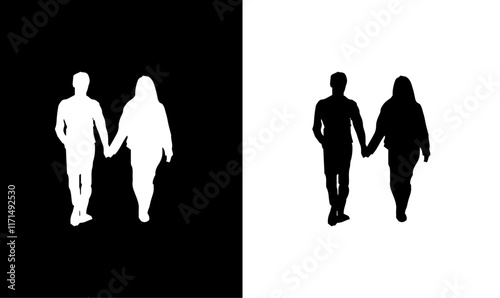 couple silhouette illustration vector design, love, person, girl, men, boy, black, silhouette, vector,