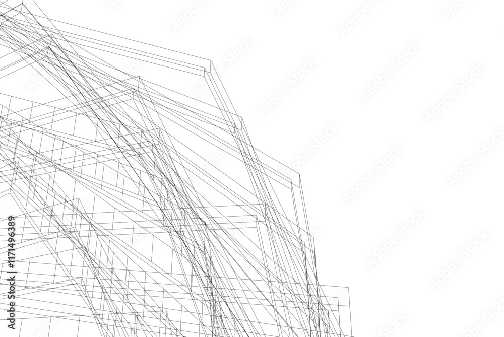 Obraz premium abstract architecture vector 3d illustration