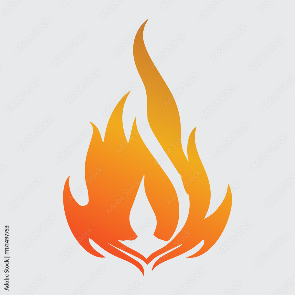 Simple vector flame icons in flat style Simple vector flame icons in flat style