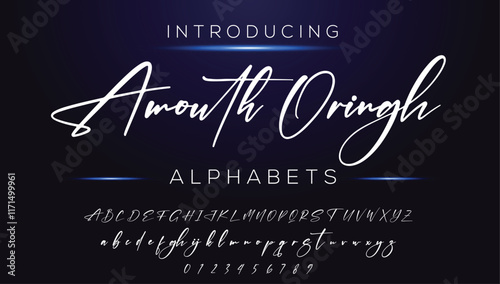 Classic typography serif font. Uppercase, lowercase, ligatures, ampersand, alternate, and number. Vector illustration word. Lettering Minimal Fashion Designs Romance Elegant.