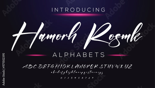 Classic typography serif font. Uppercase, lowercase, ligatures, ampersand, alternate, and number. Vector illustration word. Lettering Minimal Fashion Designs Romance Elegant.