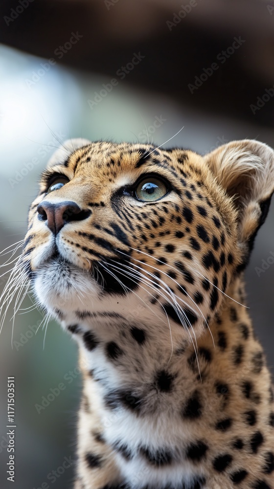 Naklejka premium Leopard in the nature, close up portrait of a big cat