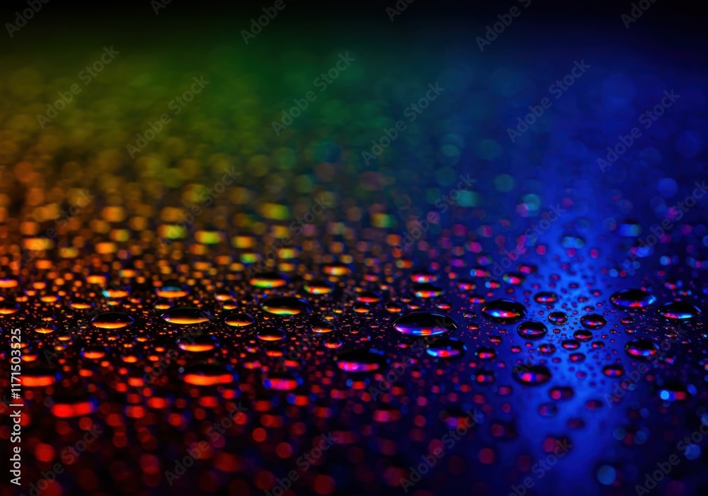 Fototapeta premium Dynamic Liquid Photography 4K Macro Shots of Vibrant Water Droplets in High-Speed Rainbow Spectrums