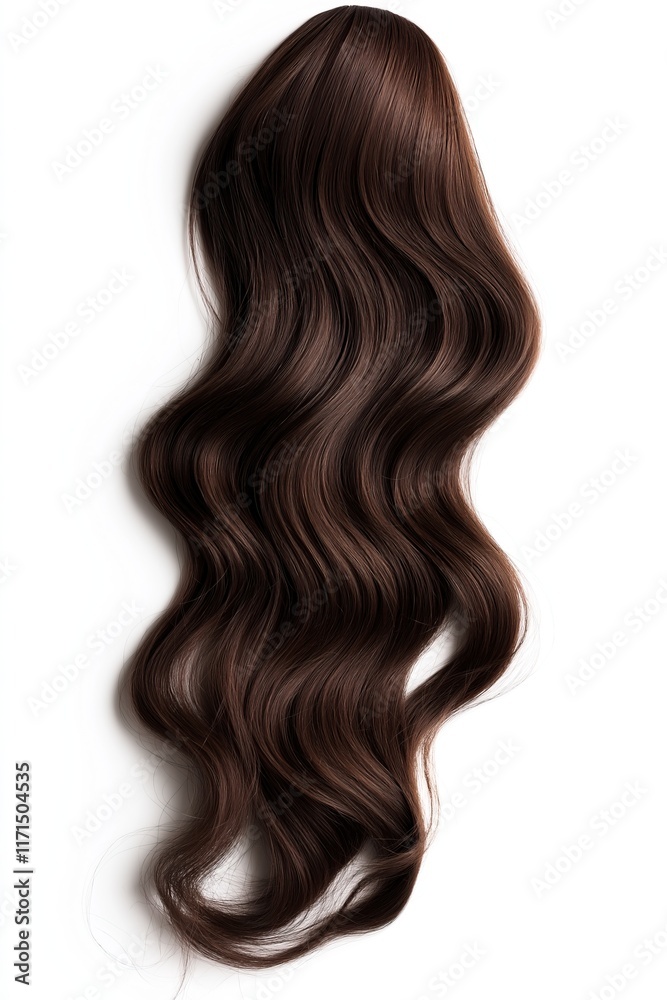 Naklejka premium Curly brown hair isolated on white background