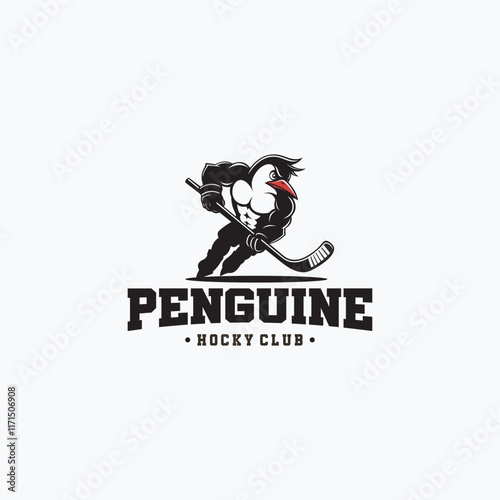 penguin hockey club mascot logo