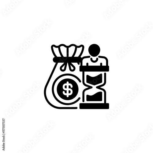 Retirement Fund Glyph Icon. linear style sign for mobile concept and web design. Outline vector icon.