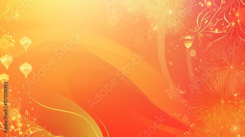 Diwali abstract background. Featuring rich oranges, golds, and reds. Celebrating light, joy, and Indian culture. Perfect for festival promotions, greetings, and social media posts photo