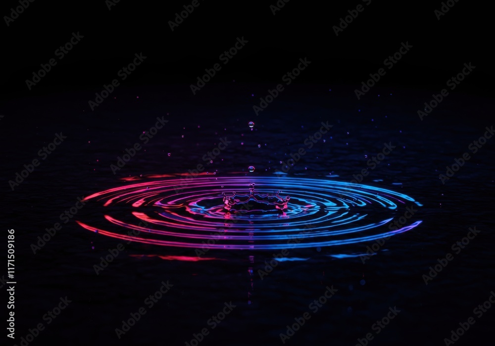 Fototapeta premium Dynamic Liquid Photography 4K Macro Shots of Vibrant Water Droplets in High-Speed Rainbow Spectrums