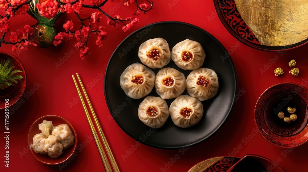 Creating Intricate Steamed Dumplings Asian Kitchen Culinary Art Cozy Dining Room Overhead View Gourmet Presentation Creating Intricate Steamed Dumplings Asian Kitchen Culinary Art Cozy Dining Room Overhead View Gourmet Presentation
