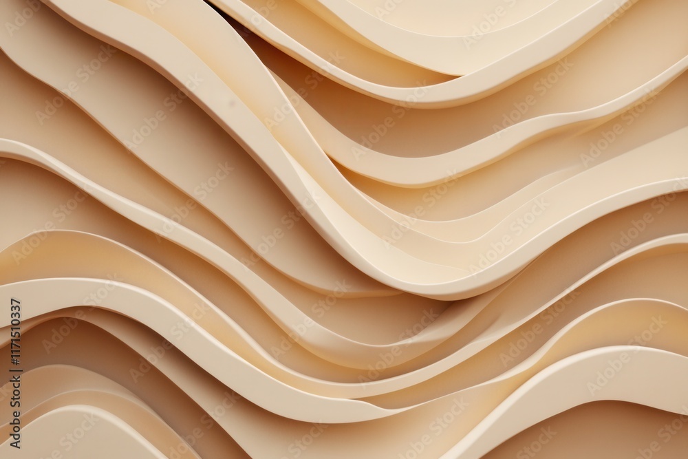 Obraz premium Minimalist abstract pattern with flowing curves in neutral tones.