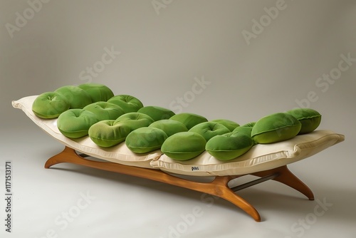 a couch shaped like a pea  photo