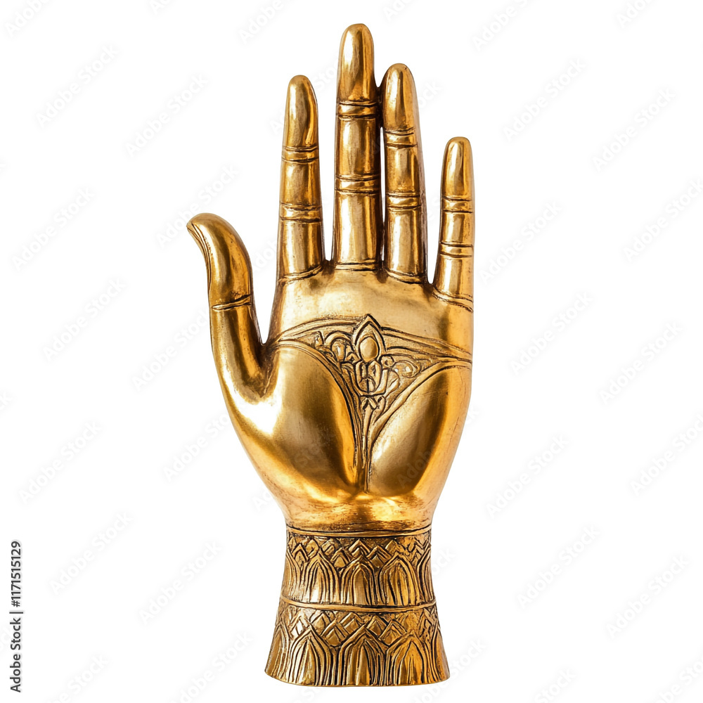 Fototapeta premium Golden Hand Sculpture