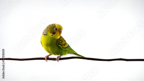 budgie isolated on white screen photo