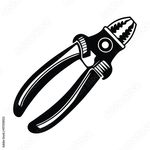 silhouette of a cable cutter vector illustration on white background