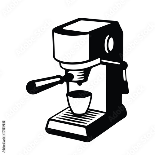 coffee maker machine silhouette vector illustration on white background