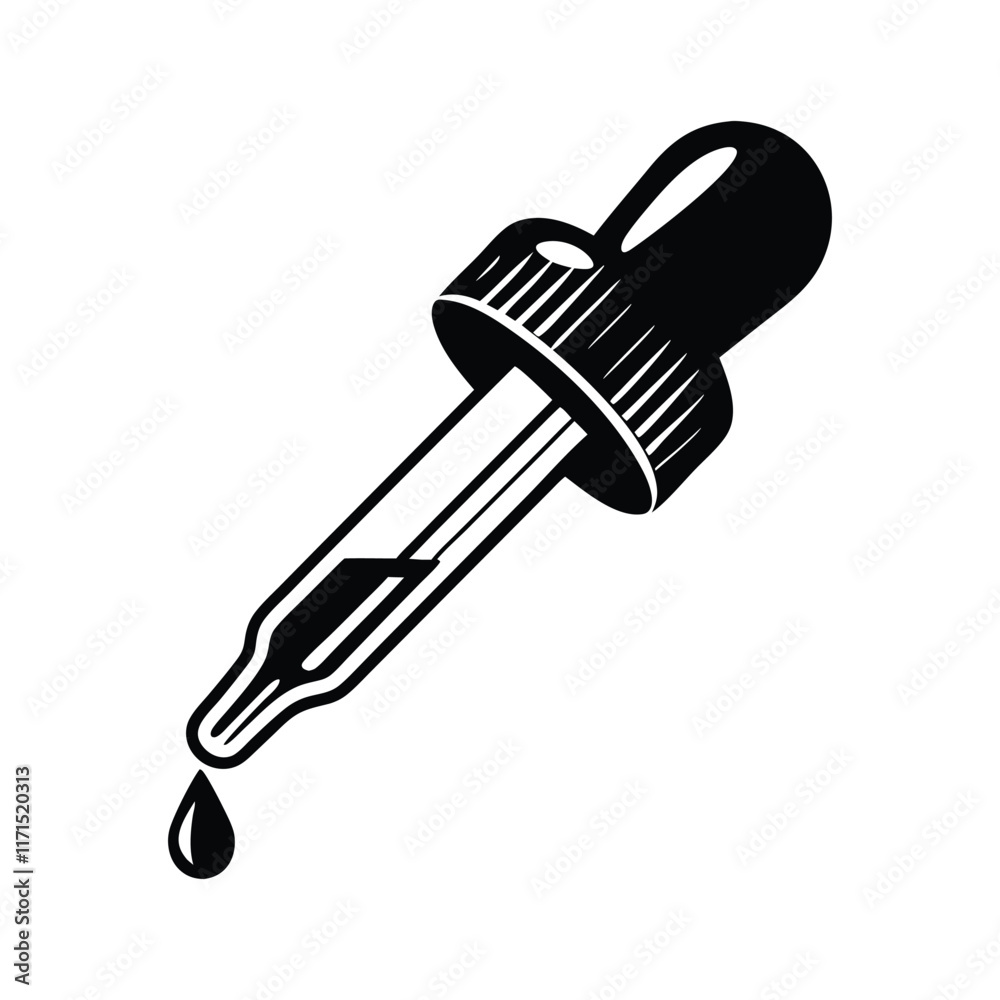 vector illustration of a dropper silhouette on white background vector illustration of a dropper silhouette on white background