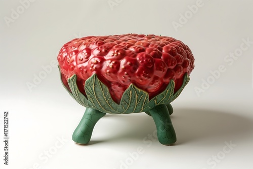 a sofa stool shaped like raspberry  photo
