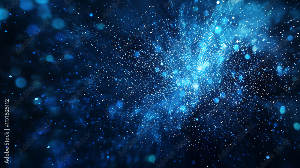 Obraz premium Abstract Blue Energy Burst Digital Art Background