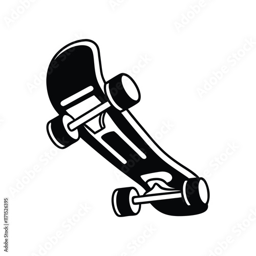 Vector illustration of a skateboard silhouette on a white background