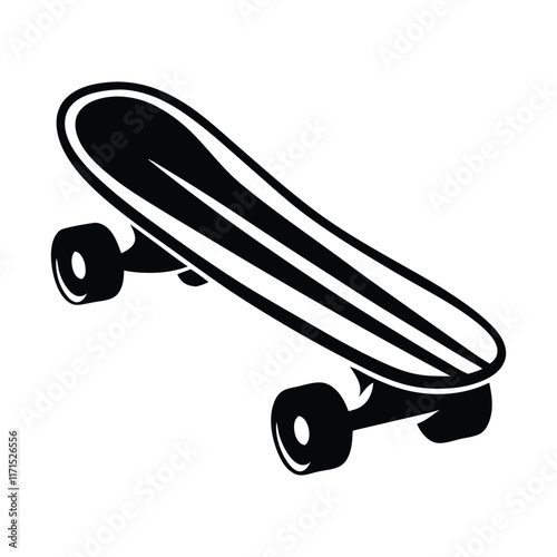 Vector illustration of a skateboard silhouette on a white background